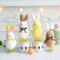 4Pcs Plush Easter Chicken with Bunny Ear Hat Decorations, 5.6inch Cute Mini Standing Chicks Figurine, Plush Animals Statue Tabletop Decor Easter Gift Spring Home Party Favors